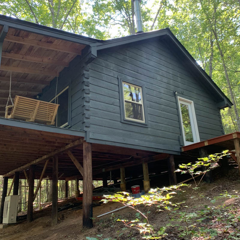 Exterior Cabin Staining Job in Cherry Log, GA | Eldicel Painting