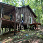 Exterior Staining Job in cherry log Ga