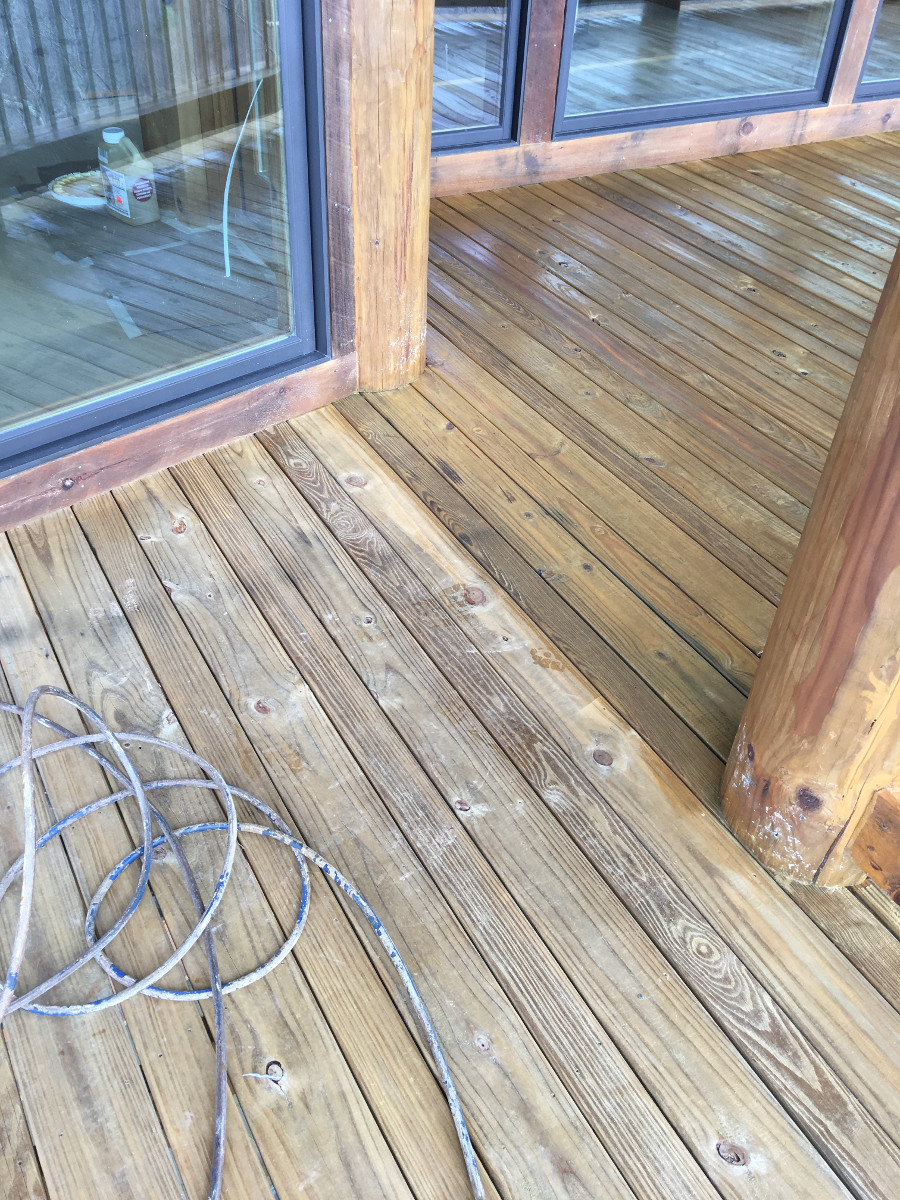 Stained under part of deck