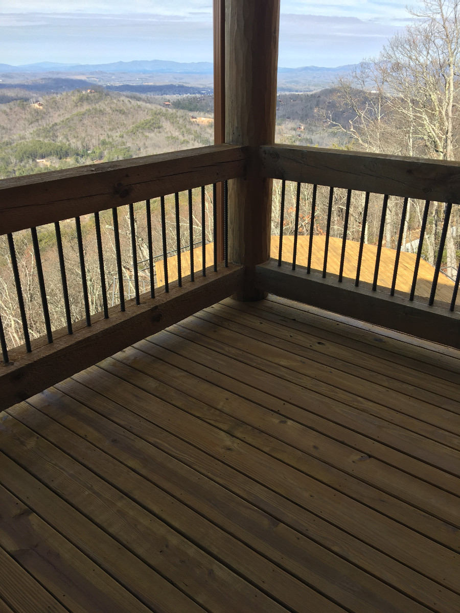 Stained under part of deck